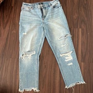 Abercrombie ripped girlfriend jeans
